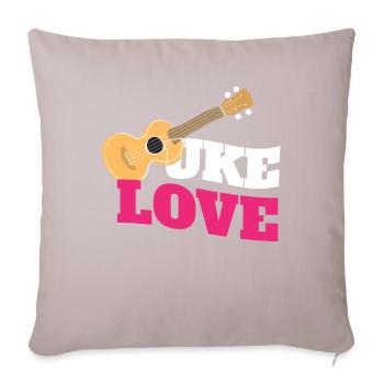 Uke Love Ukulele Gitarre Musik - Sofakissenbezug 45 x 45 cm - helles Taupe - Vorne