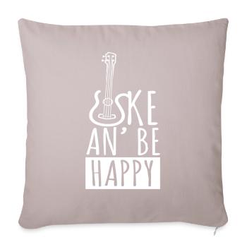 Uke An Be Happy Ukulélé Guitare Musique - Housse de coussin décorative 45 x 45 cm - taupe clair - Devant