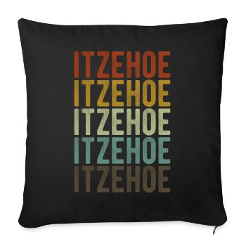 Itzehoe City Retro Vintage - Sofa pillowcase 17,3'' x 17,3'' (45 x 45 cm) - black - Front