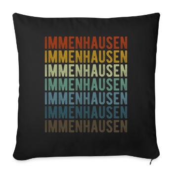 Immenhausen City Retro Vintage - Housse de coussin décorative 45 x 45 cm - noir - Devant