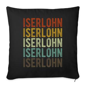 Iserlohn City Retro Vintage - Sofa pillowcase 17,3'' x 17,3'' (45 x 45 cm) - black - Front