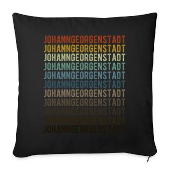 Johanngeorgenstadt City Retro Vintage - Sofa pillowcase 17,3'' x 17,3'' (45 x 45 cm) - black - Front