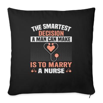 Pflegerin épouse une infirmière Krankenschwester - Housse de coussin décorative 45 x 45 cm - noir - Devant