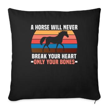 Design équestre et équestre pour les amoureux des chevaux - Housse de coussin décorative 45 x 45 cm - noir - Devant