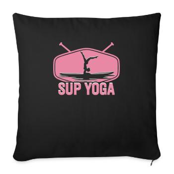 Sup Stand Up Paddle Design Sup Board Paddeln - Housse de coussin décorative 45 x 45 cm - noir - Devant