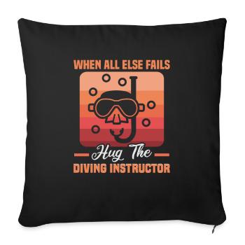 Instructeur de conception de plongée sous-marine Snorkeling - Housse de coussin décorative 45 x 45 cm - noir - Devant