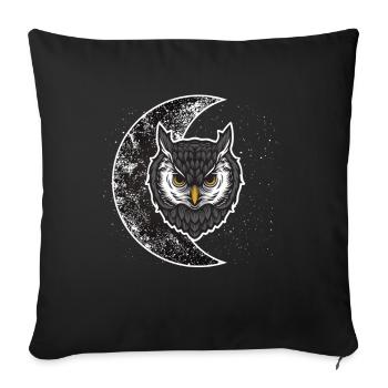 Eule Mond Vogel Süß Eulen Vögel - Sofakissenbezug 45 x 45 cm - Schwarz - Vorne