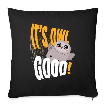 Owl its Owl Good Owl Birds - Sofa pillowcase 17,3'' x 17,3'' (45 x 45 cm) - black - Front