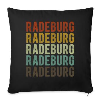 Radeburg City Retro Vintage - Sofa pillowcase 17,3'' x 17,3'' (45 x 45 cm) - black - Front