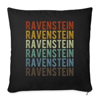 Ravenstein City Retro Vintage - Sofa pillowcase 17,3'' x 17,3'' (45 x 45 cm) - black - Front