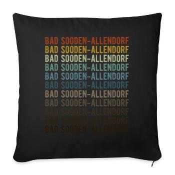 Bad Sooden-Allendorf Ville Rétro Vintage - Housse de coussin décorative 45 x 45 cm - noir - Devant