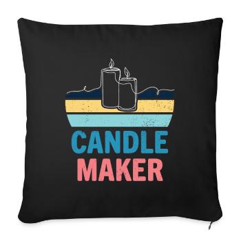 Bougies Candle Maker Bougies - Housse de coussin décorative 45 x 45 cm - noir - Devant