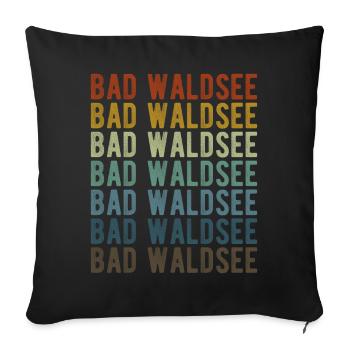 Bad Waldsee Stadt Retro Vintage - Sofakissenbezug 45 x 45 cm - Schwarz - Vorne
