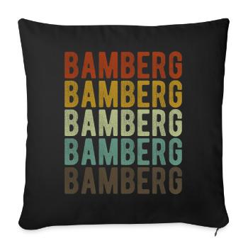 Bamberg Stadt Retro Vintage - Sofakissenbezug 45 x 45 cm - Schwarz - Vorne