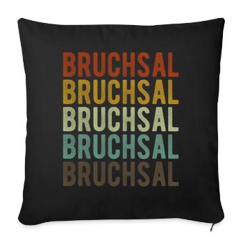 Bruchsal Stadt Retro Vintage - Sofakissenbezug 45 x 45 cm - Schwarz - Vorne