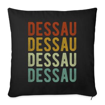 Dessau Stadt Retro Vintage - Sofakissenbezug 45 x 45 cm - Schwarz - Vorne