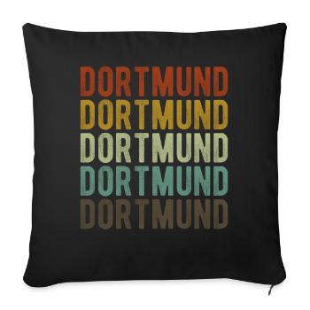 Dortmund Stadt Retro Vintage - Sofakissenbezug 45 x 45 cm - Schwarz - Vorne