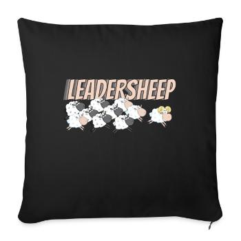 Leadersheep Sheep Wool Sheep - Sofa pillowcase 17,3'' x 17,3'' (45 x 45 cm) - black - Front