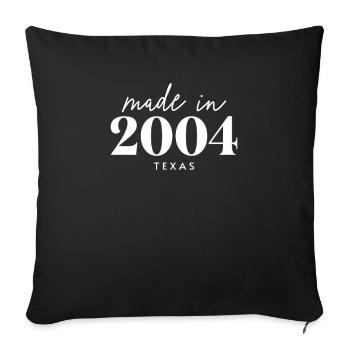 Made 2004 in Texas. Cute Birthday Party - Sofakissenbezug 45 x 45 cm - Schwarz - Vorne