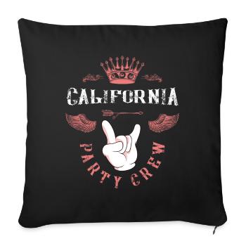 Équipage de fête en Californie - Housse de coussin décorative 45 x 45 cm - noir - Devant