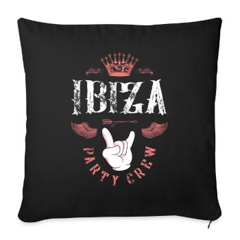 Ibiza Party Crew - Sofa pillowcase 17,3'' x 17,3'' (45 x 45 cm) - black - Front