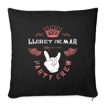 Lloret De Mar Party Crew - Sofa pillowcase 17,3'' x 17,3'' (45 x 45 cm) - black - Front