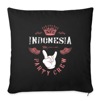 Équipage de fête en Indonésie - Housse de coussin décorative 45 x 45 cm - noir - Devant