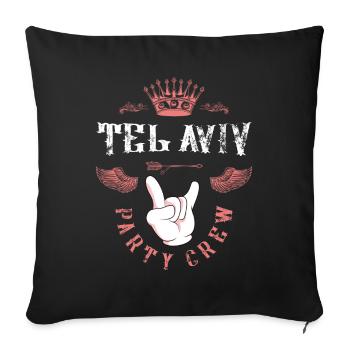 Tel Aviv Party Crew - Housse de coussin décorative 45 x 45 cm - noir - Devant