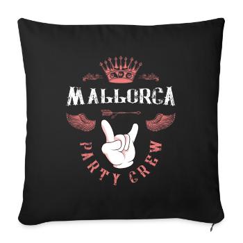 Mallorca Party Crew - Sofa pillowcase 17,3'' x 17,3'' (45 x 45 cm) - black - Front