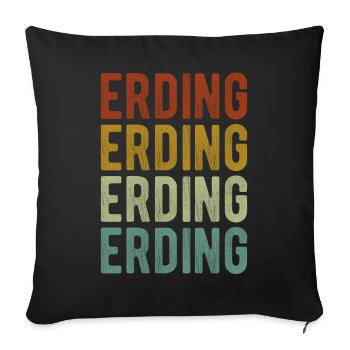 Erding Stadt Retro Vintage - Sofakissenbezug 45 x 45 cm - Schwarz - Vorne