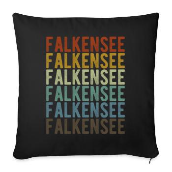 Falkensee Stadt Retro Vintage - Sofakissenbezug 45 x 45 cm - Schwarz - Vorne