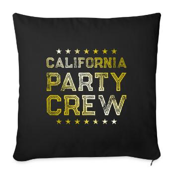 Équipage de fête en Californie - Housse de coussin décorative 45 x 45 cm - noir - Devant