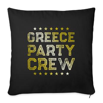 Équipage de la fête de grèce - Housse de coussin décorative 45 x 45 cm - noir - Devant