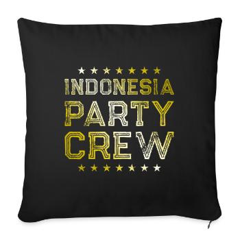 Équipage de fête en Indonésie - Housse de coussin décorative 45 x 45 cm - noir - Devant