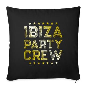 Ibiza Party Crew - Sofa pillowcase 17,3'' x 17,3'' (45 x 45 cm) - black - Front