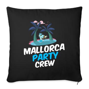 Mallorca Party Crew - Sofa pillowcase 17,3'' x 17,3'' (45 x 45 cm) - black - Front