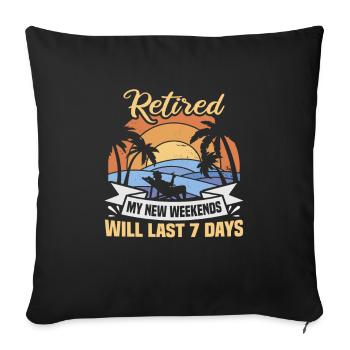 Retirement Gift idea Pensioner Work colleague - Sofa pillowcase 17,3'' x 17,3'' (45 x 45 cm) - black - Front