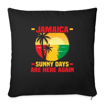 Jamaica Beach Holiday by the Sea Design Beach Motif - Housse de coussin décorative 45 x 45 cm - noir - Devant
