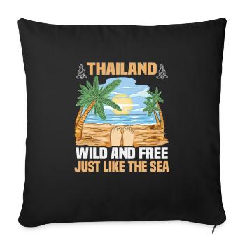 Thaïlande Beach Holiday by the Sea Design Beach Motif - Housse de coussin décorative 45 x 45 cm - noir - Devant
