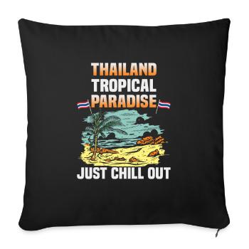 Thaïlande Beach Holiday by the Sea Design Beach Motif - Housse de coussin décorative 45 x 45 cm - noir - Devant