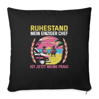 Retirement Gift idea Pensioner Work colleague - Sofa pillowcase 17,3'' x 17,3'' (45 x 45 cm) - black - Front