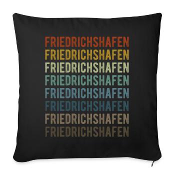 Friedrichshafen City Retro Vintage - Sofa pillowcase 17,3'' x 17,3'' (45 x 45 cm) - black - Front