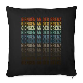 Giengen an der Brenz Stadt Retro Vintage - Sofa pillowcase 17,3'' x 17,3'' (45 x 45 cm) - black - Front