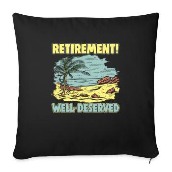 Retirement Gift idea Pension Work colleague - Sofa pillowcase 17,3'' x 17,3'' (45 x 45 cm) - black - Front