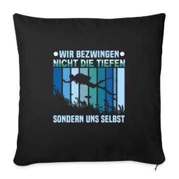 Instructeur de conception de plongée sous-marine Snorkeling - Housse de coussin décorative 45 x 45 cm - noir - Devant