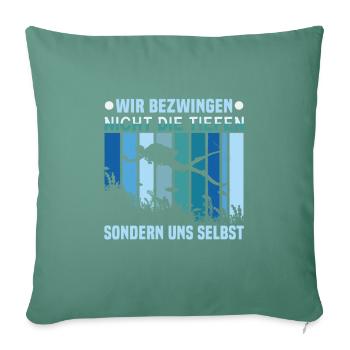 Instructeur de conception de plongée sous-marine Snorkeling - Housse de coussin décorative 45 x 45 cm - vert sapin - Devant