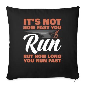 Skieurs de fond biathlon de fond - Housse de coussin décorative 45 x 45 cm - noir - Devant