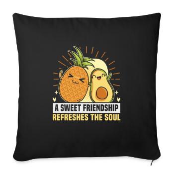 Friendship gift for good friend - Sofa pillowcase 17,3'' x 17,3'' (45 x 45 cm) - black - Front