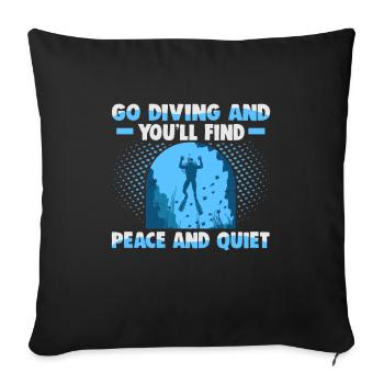 Instructeur de conception de plongée sous-marine Snorkeling - Housse de coussin décorative 45 x 45 cm - noir - Devant