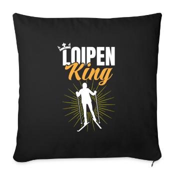 Langläufer Biathlon Skilangläufer - Sofakissenbezug 45 x 45 cm - Schwarz - Vorne
